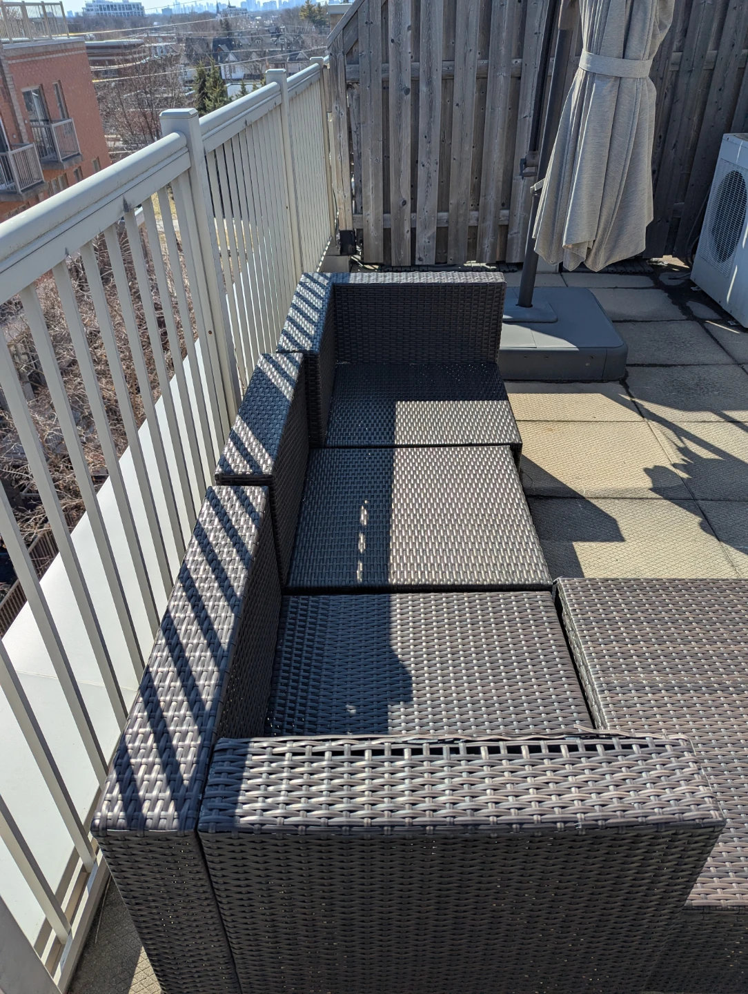 Wicker Outdoor Sectional Sofa Set with Coffee Table - photo 2