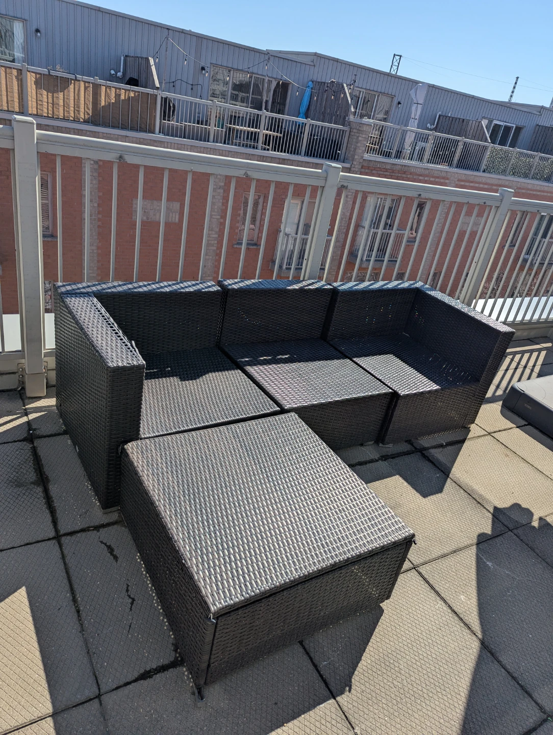 Wicker Outdoor Sectional Sofa Set with Coffee Table - photo 3