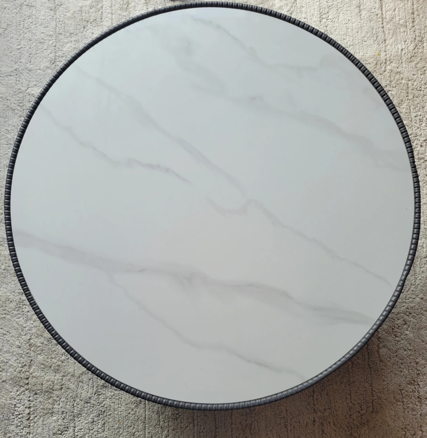 Round Coffee Table with Faux Marble Top