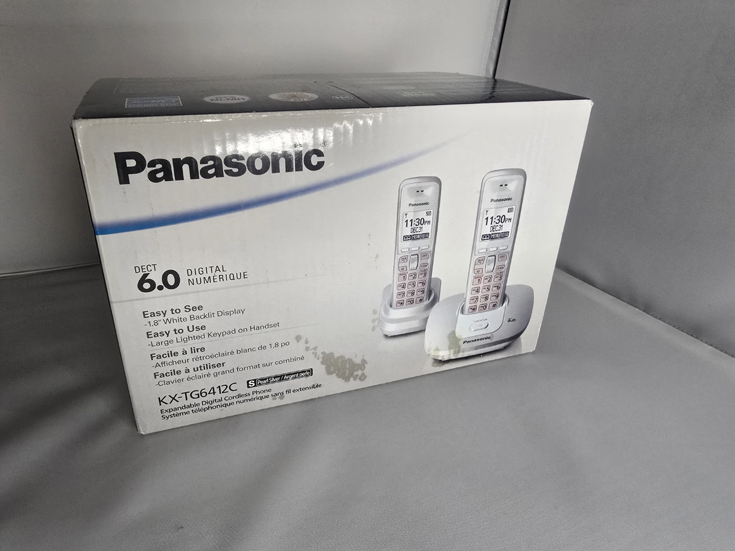 Panasonic: Pearl Silver Home Phone w/ 2 Handsets NEW