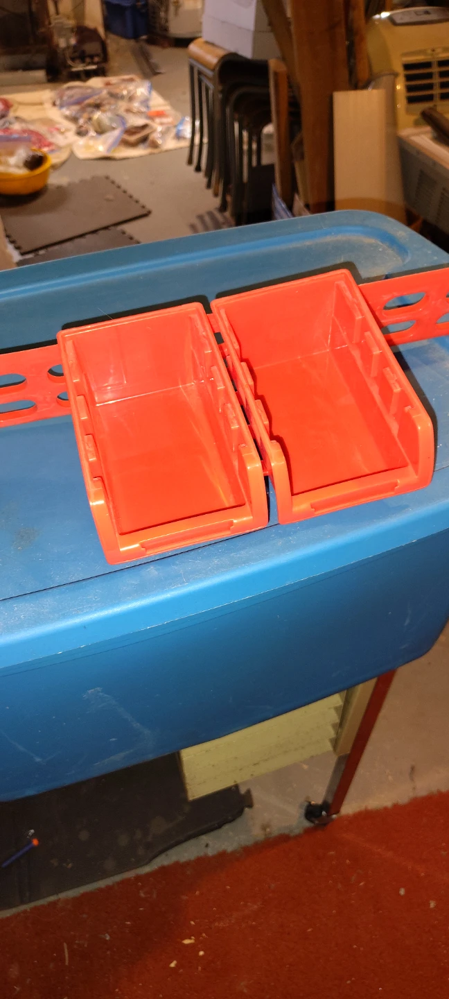 Orange Plastic Building Blocks and Storage Bins