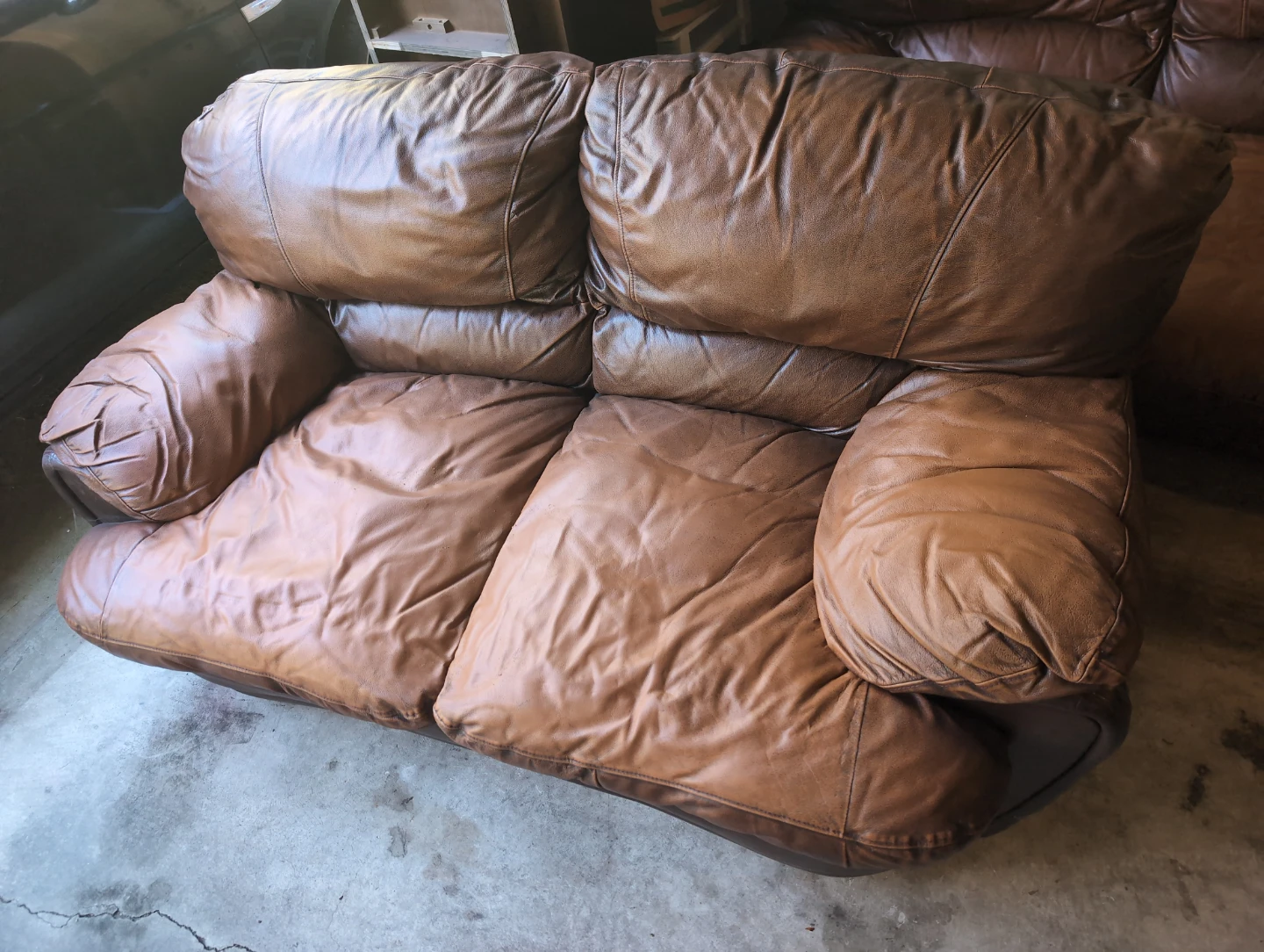 Brown Leather Sofa