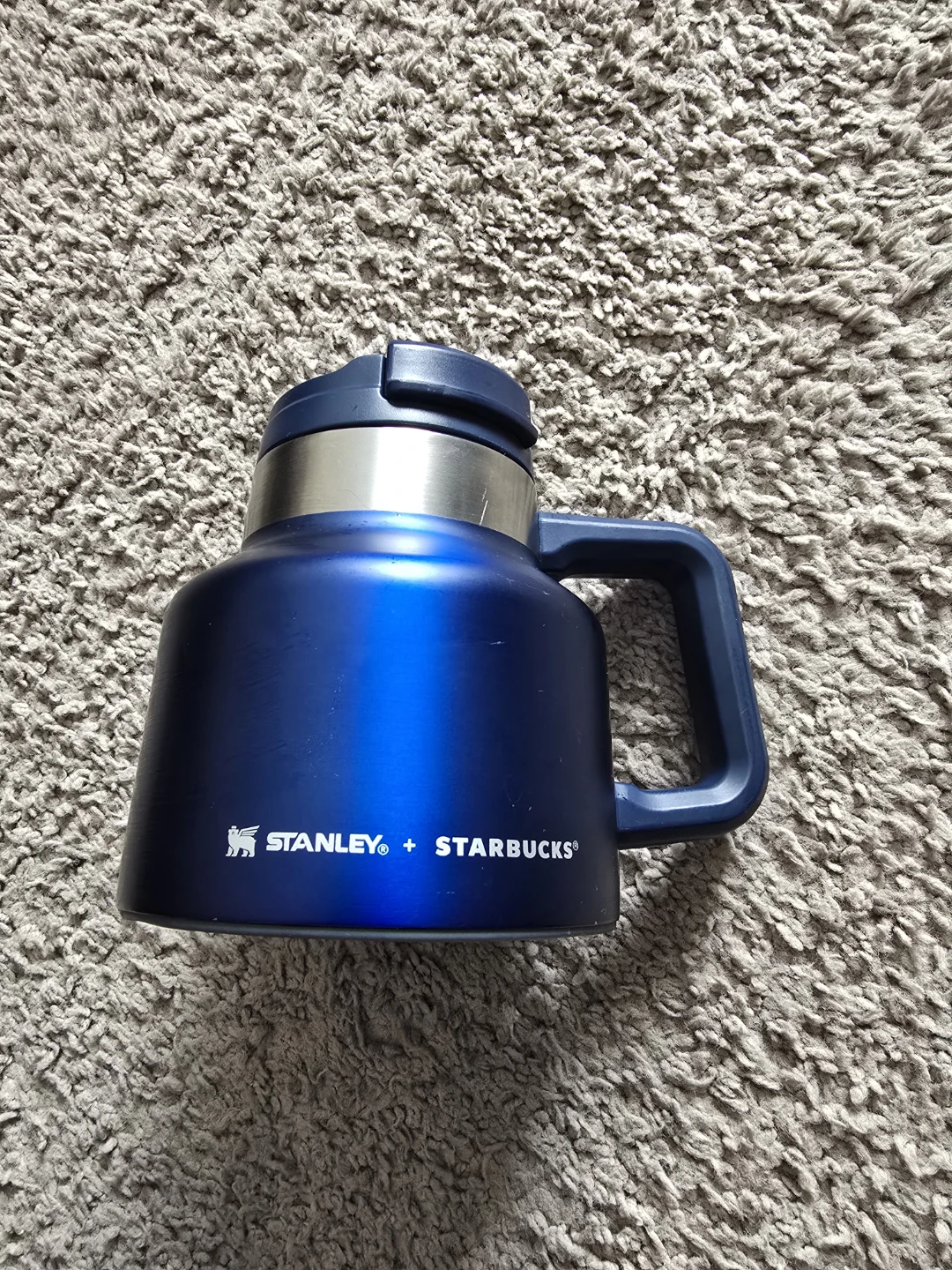 Starbucks Stanley Stainless Steel Desktop Mug Blue Holiday 20z
