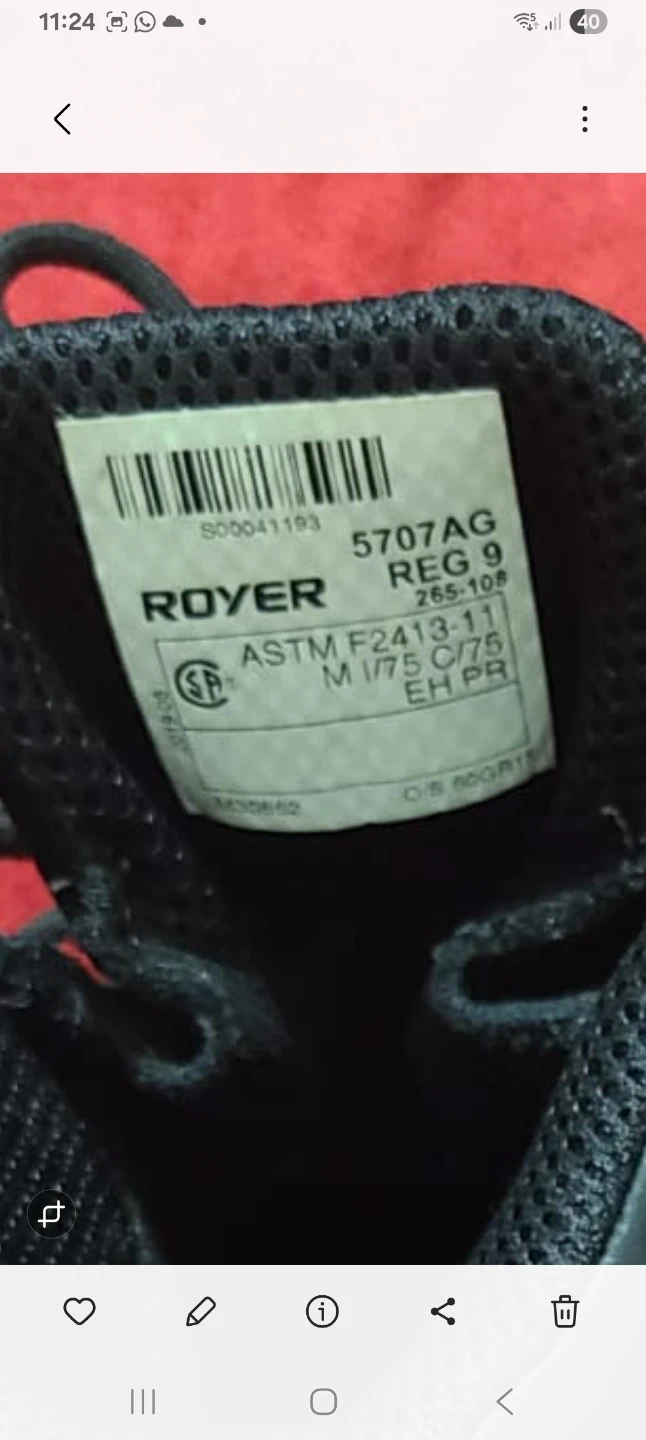 Royer 5707AG Steel Toe Work Boots - Size 9 - photo 4