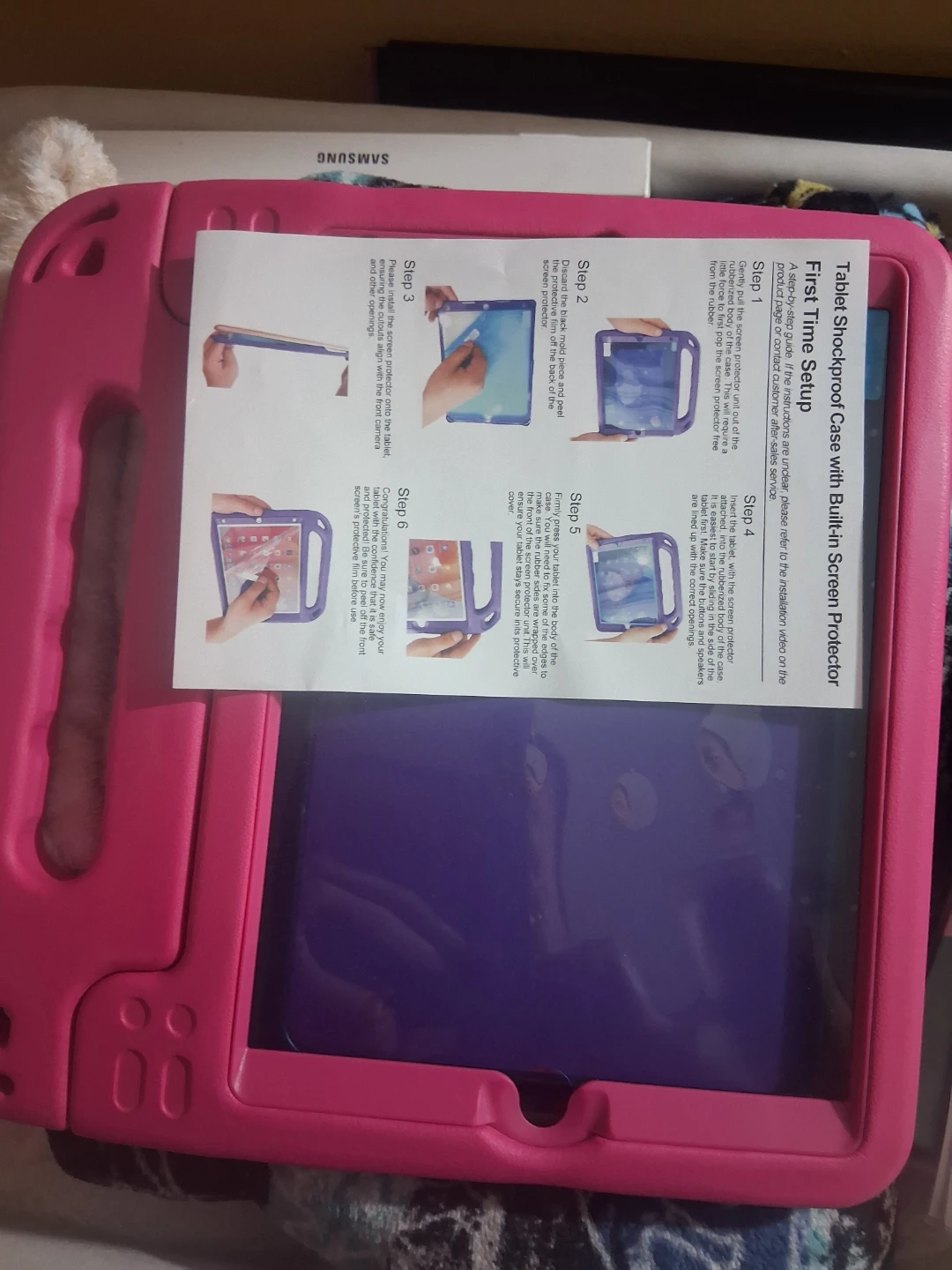 Pink Kids Tablet Shockproof Case with Built-in Screen Protector - photo 2