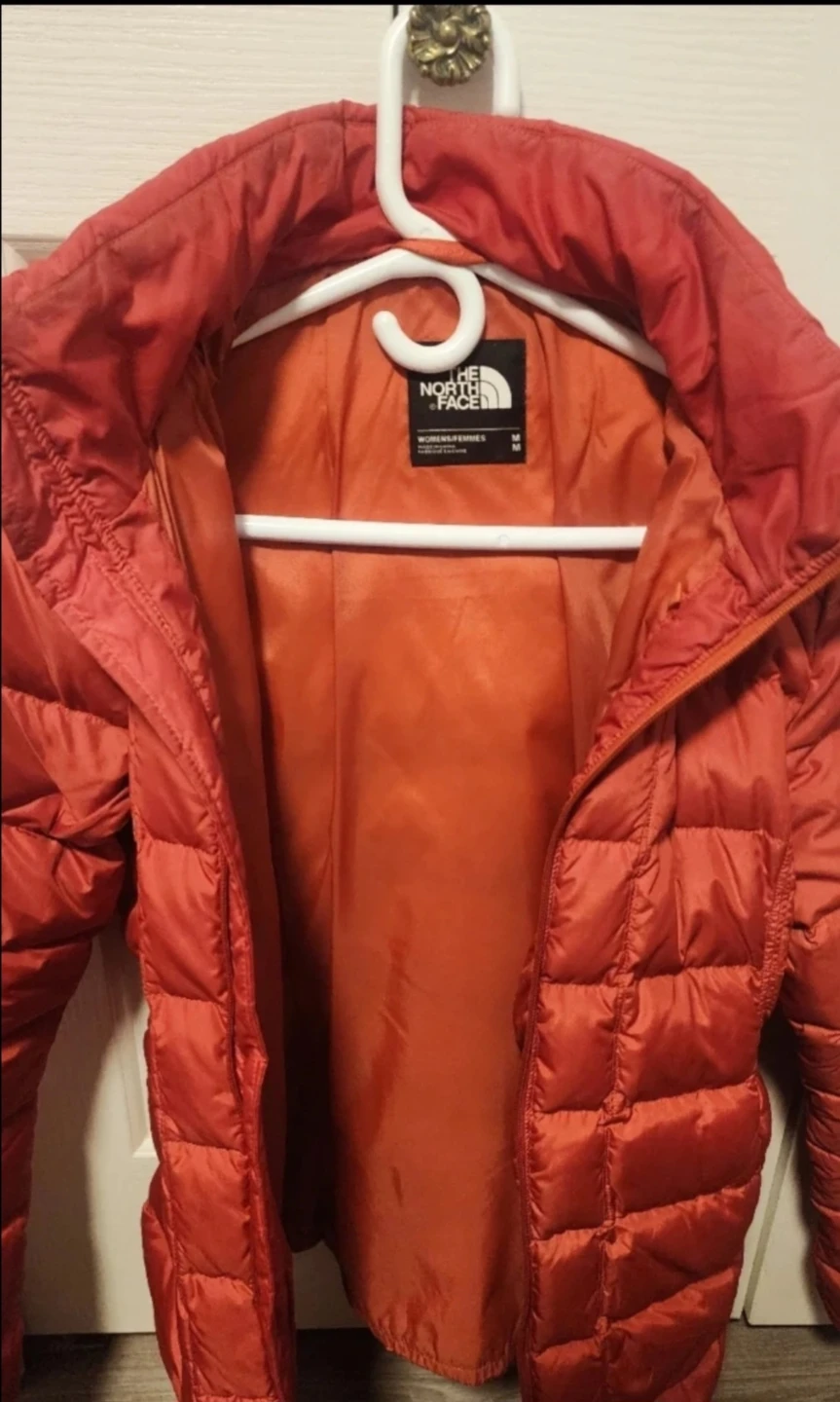 The North Face Orange Puffer Jacket with Faux Fur Hood - photo 3