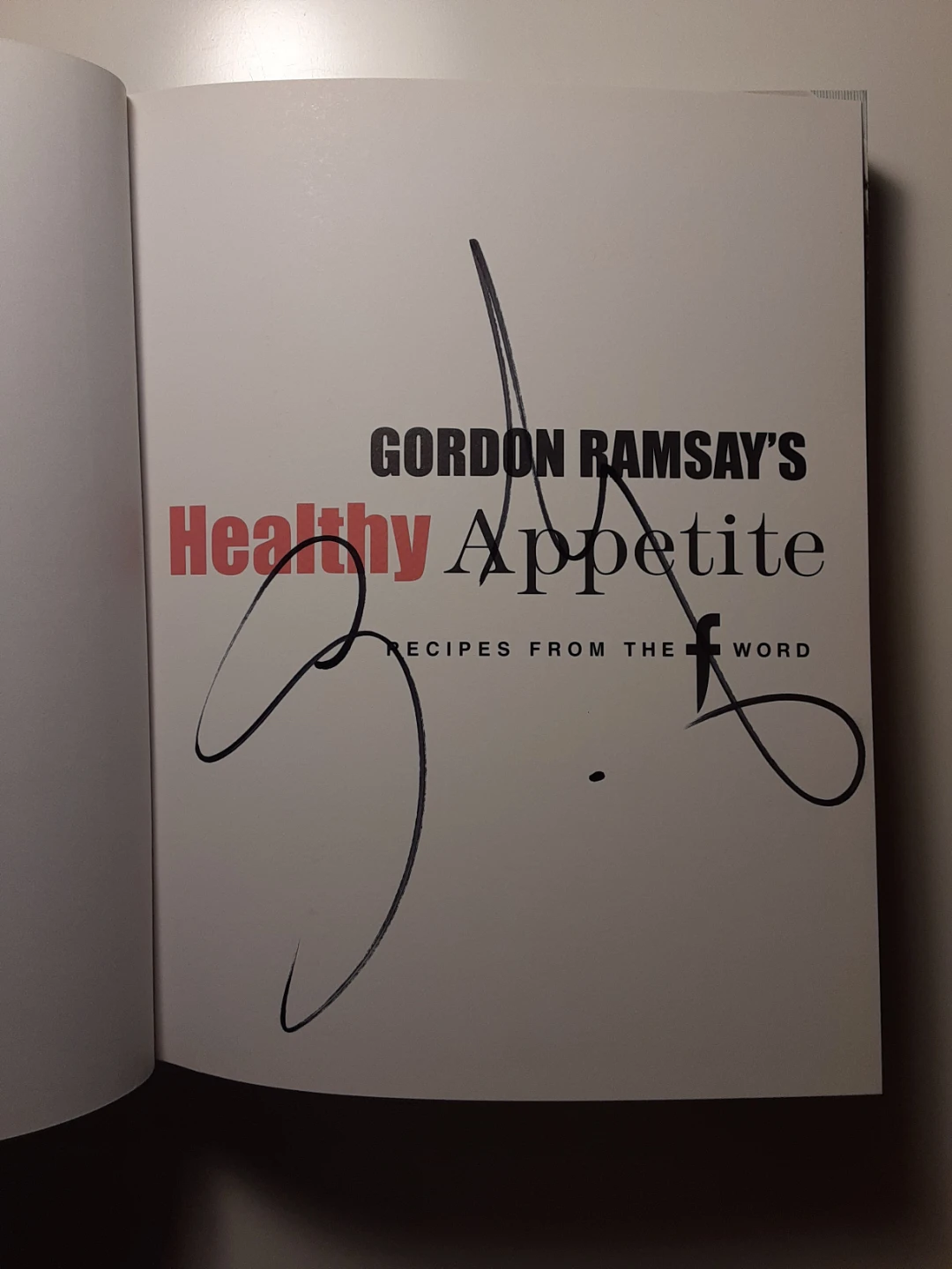 Signed Gordon Ramsay's Healthy Appetite Cookbook