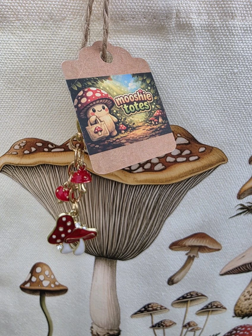 Mooshie Totes Canvas Tote Bag with Mushroom Print - photo 2
