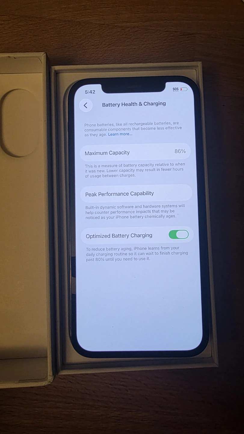 Apple iphone 12 pro 128gb blue battery health 86
