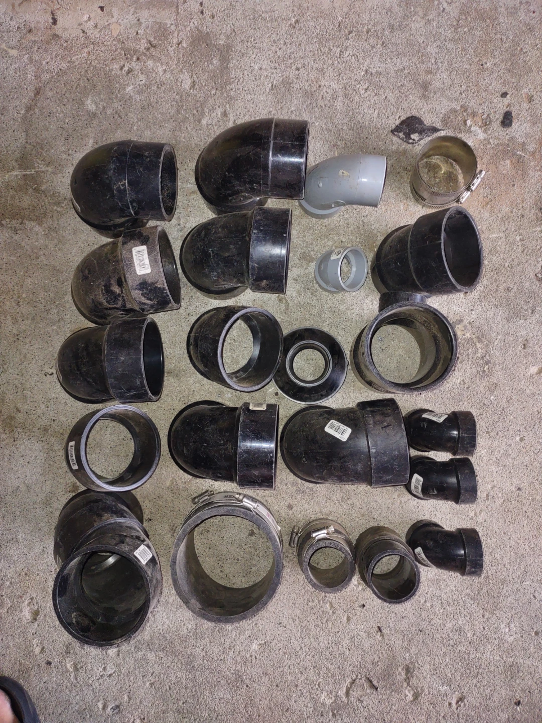 Assorted Black PVC Pipe Fittings - photo 2