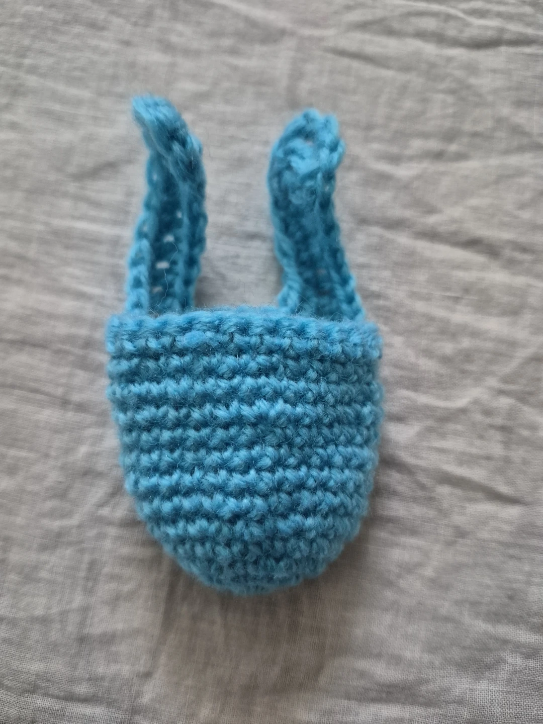 Blue Crochet Mini rabbit pouch