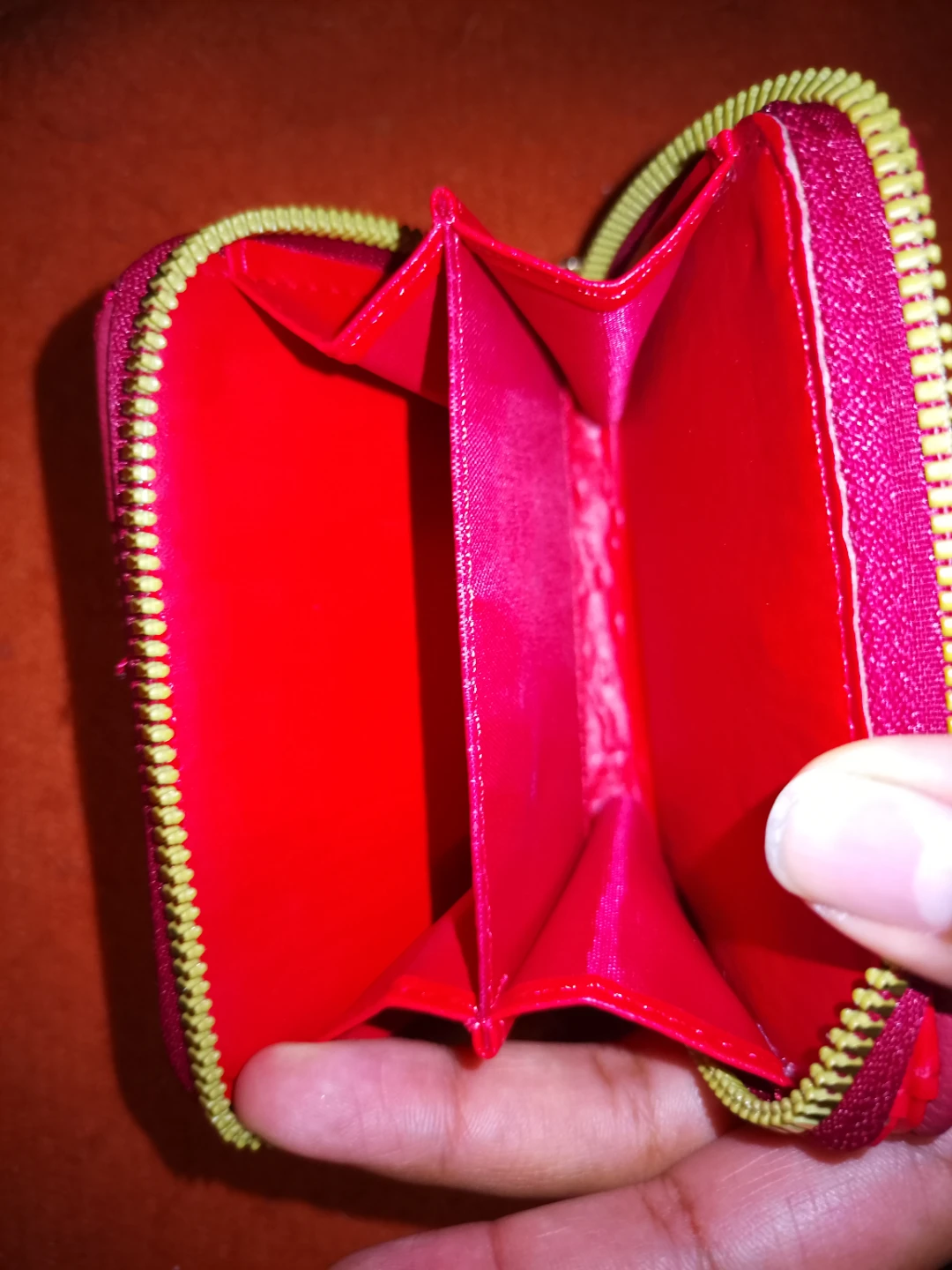 Red Bifold Wallet with Zipper - photo 4