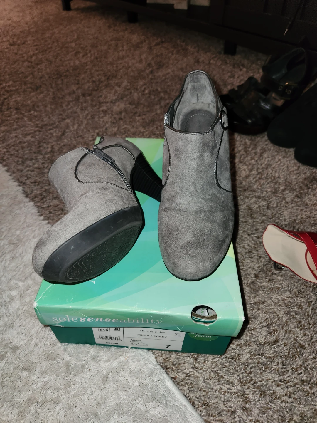 Solesenseability Grey Ankle Boots Size 7 - photo 2