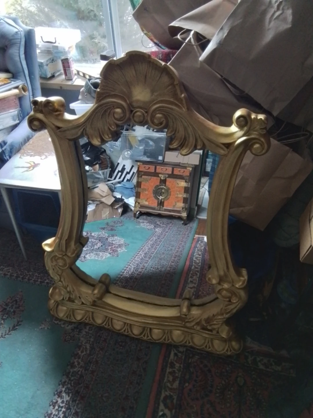 Grand Magnificent Vintage Gilded Baroque Mirror