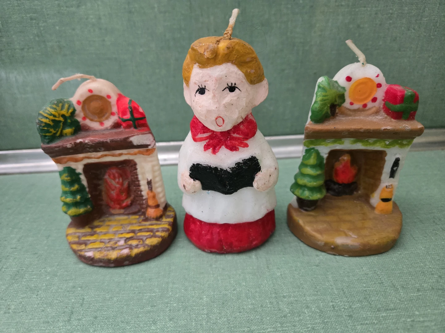 Three (3) Vintage Christmas Candles