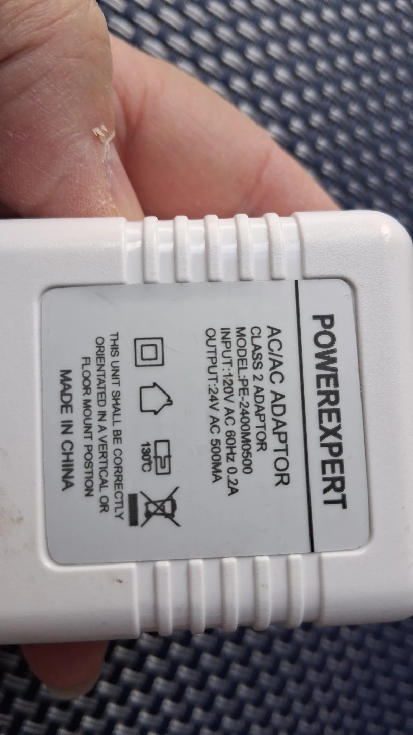 AC/AC Adaptor  input 120V AC 60Hz 0.2A  output 24V AC 500mA - photo 2