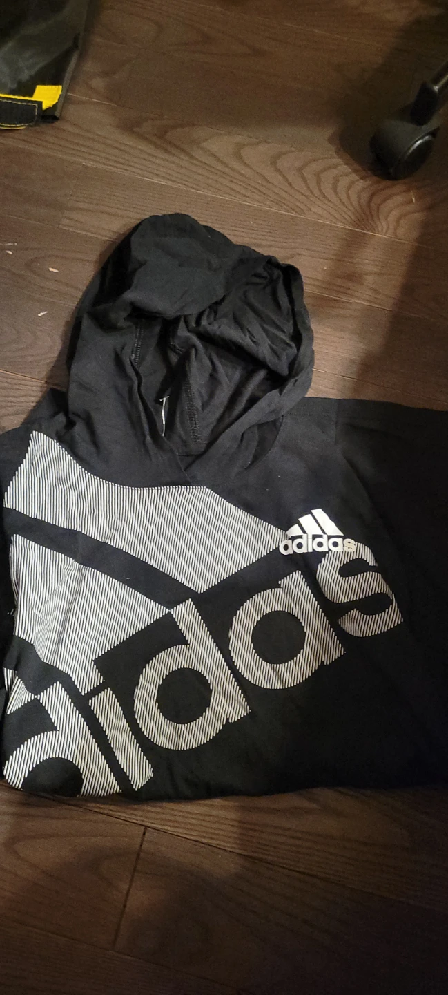 Adidas Black Graphic Hoodie Size L