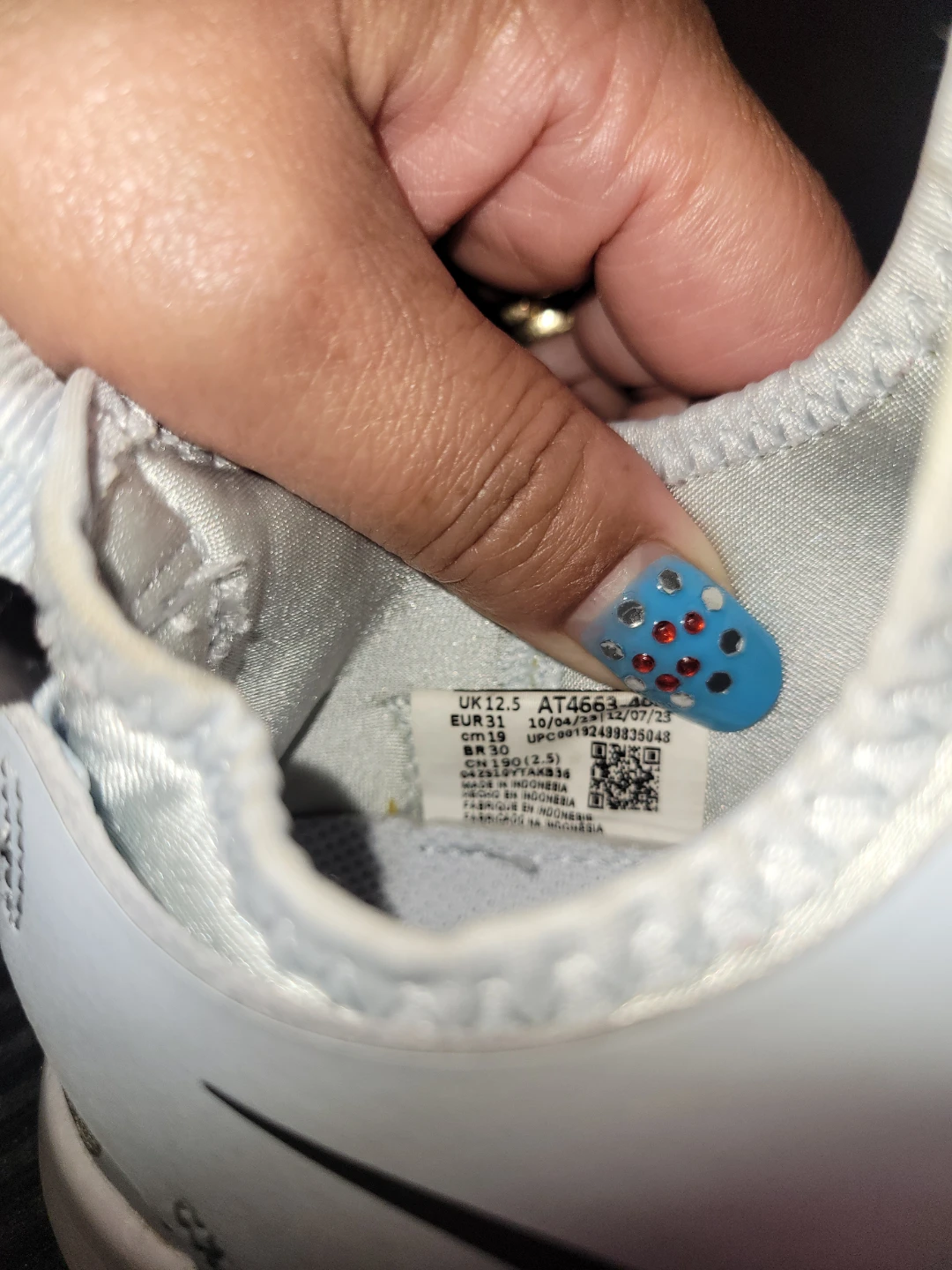 Nike White Slip-On Sneakers UK 2.5 - photo 2
