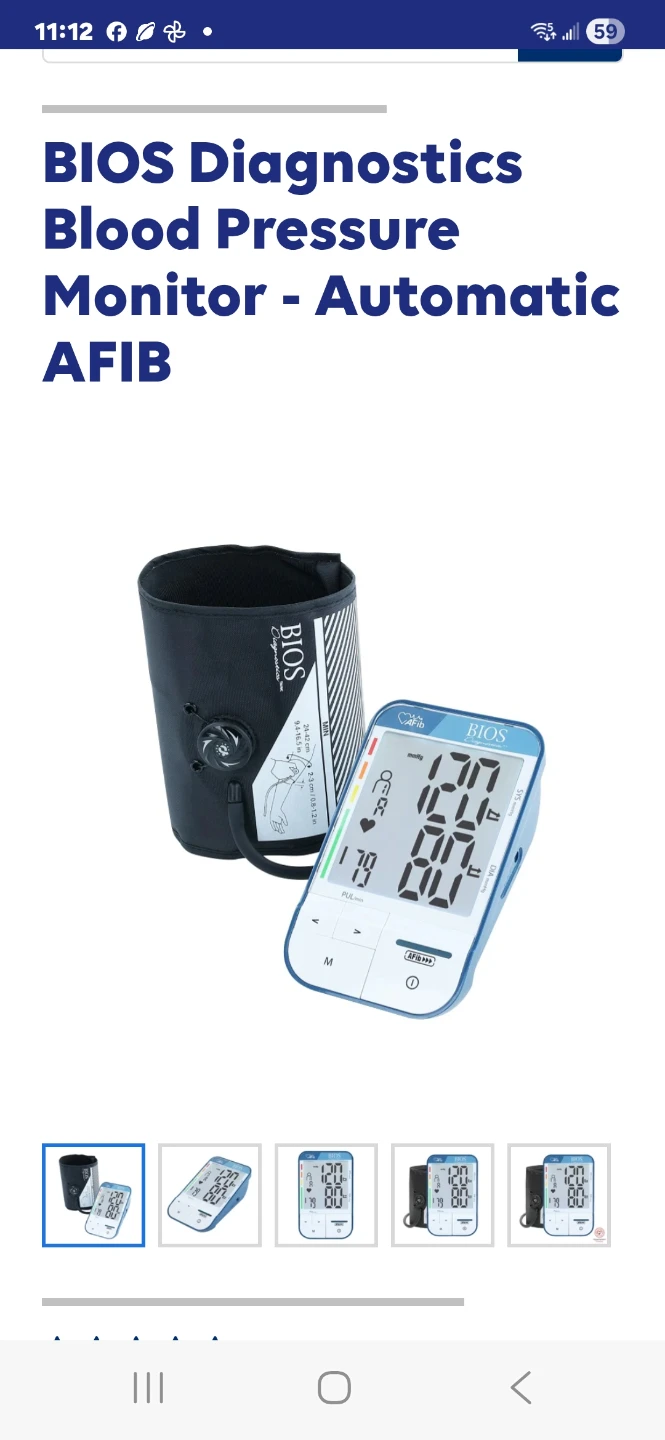 BIOS Diagnostics Automatic Blood Pressure Monitor - AFIB