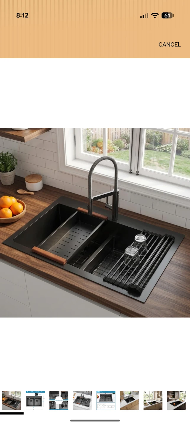 LQS Drop-In Kitchen Sink - Double Bowl with Accessories