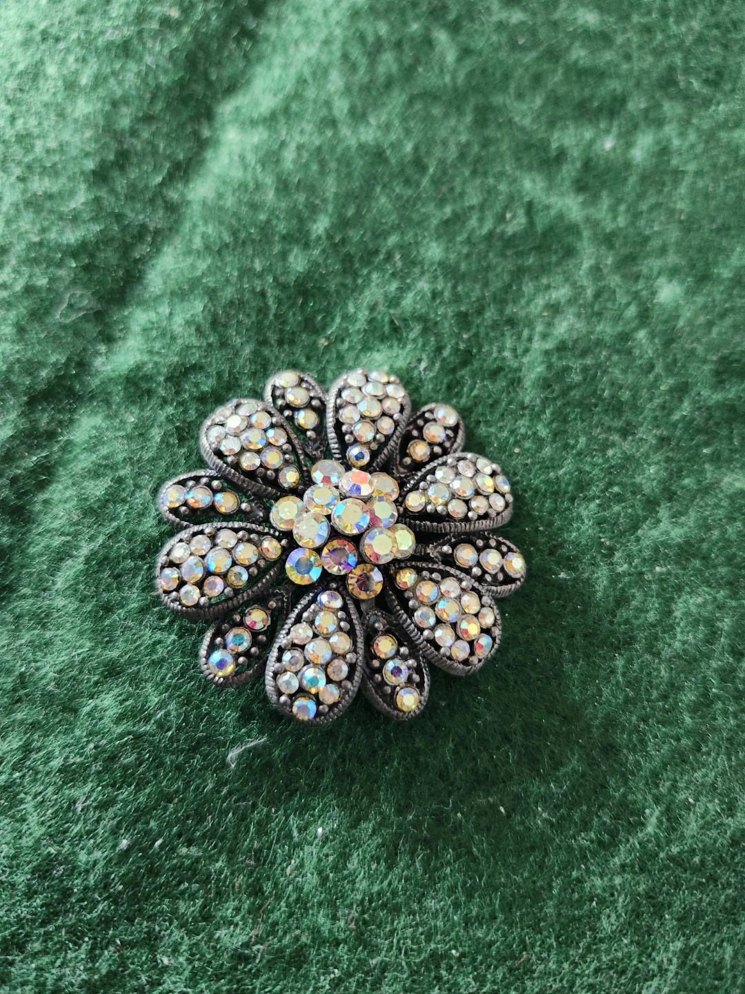 Rhinestone Flower Brooch