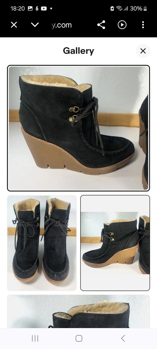 Michael Kors Black Suede Wedge Ankle Boots - Size 8.5M