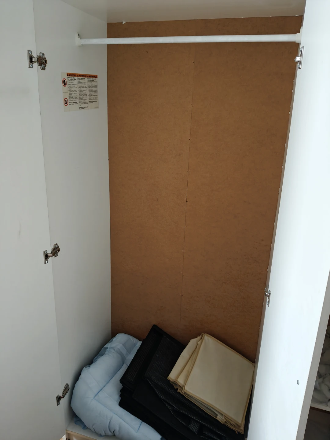 Ikea White Wardrobe with Hanging Rod and Shelves - photo 2
