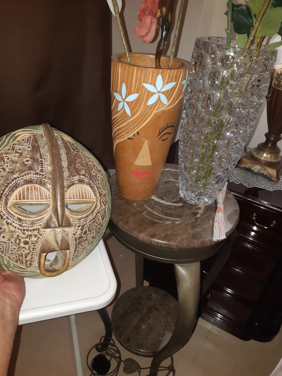 Decorative Wall Mask and Vase Set
