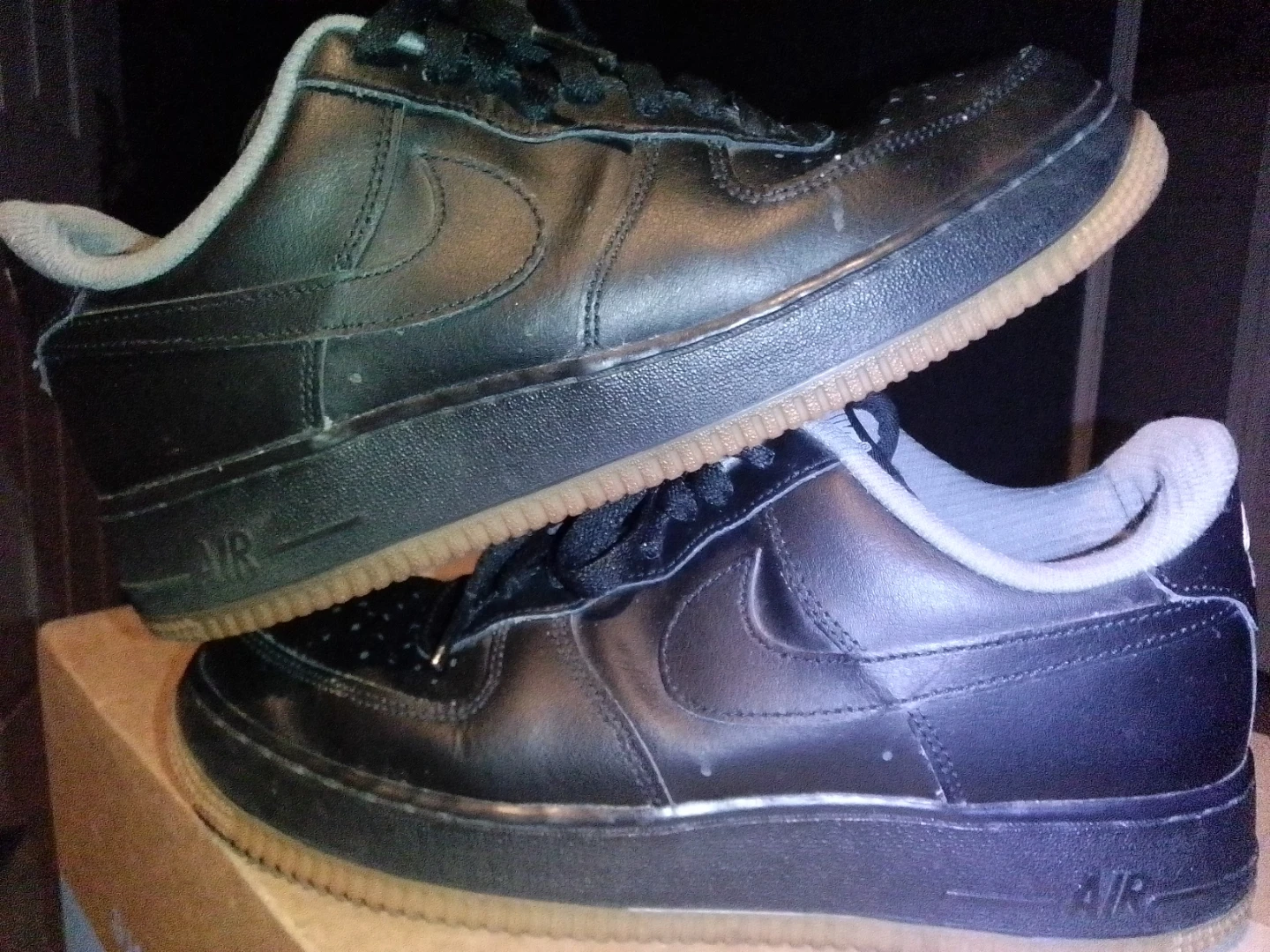 Nike Air Force 1 Low Black Gum Sole Men's Shoes