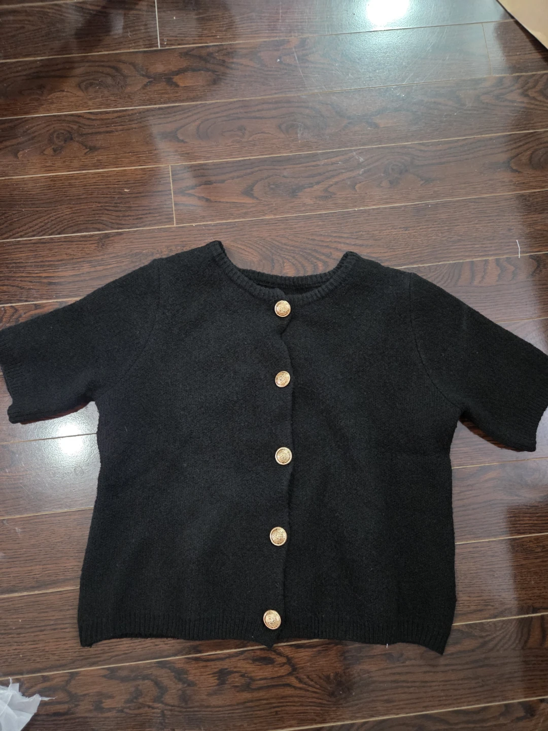 Black Short-Sleeve Cardigan - photo 2