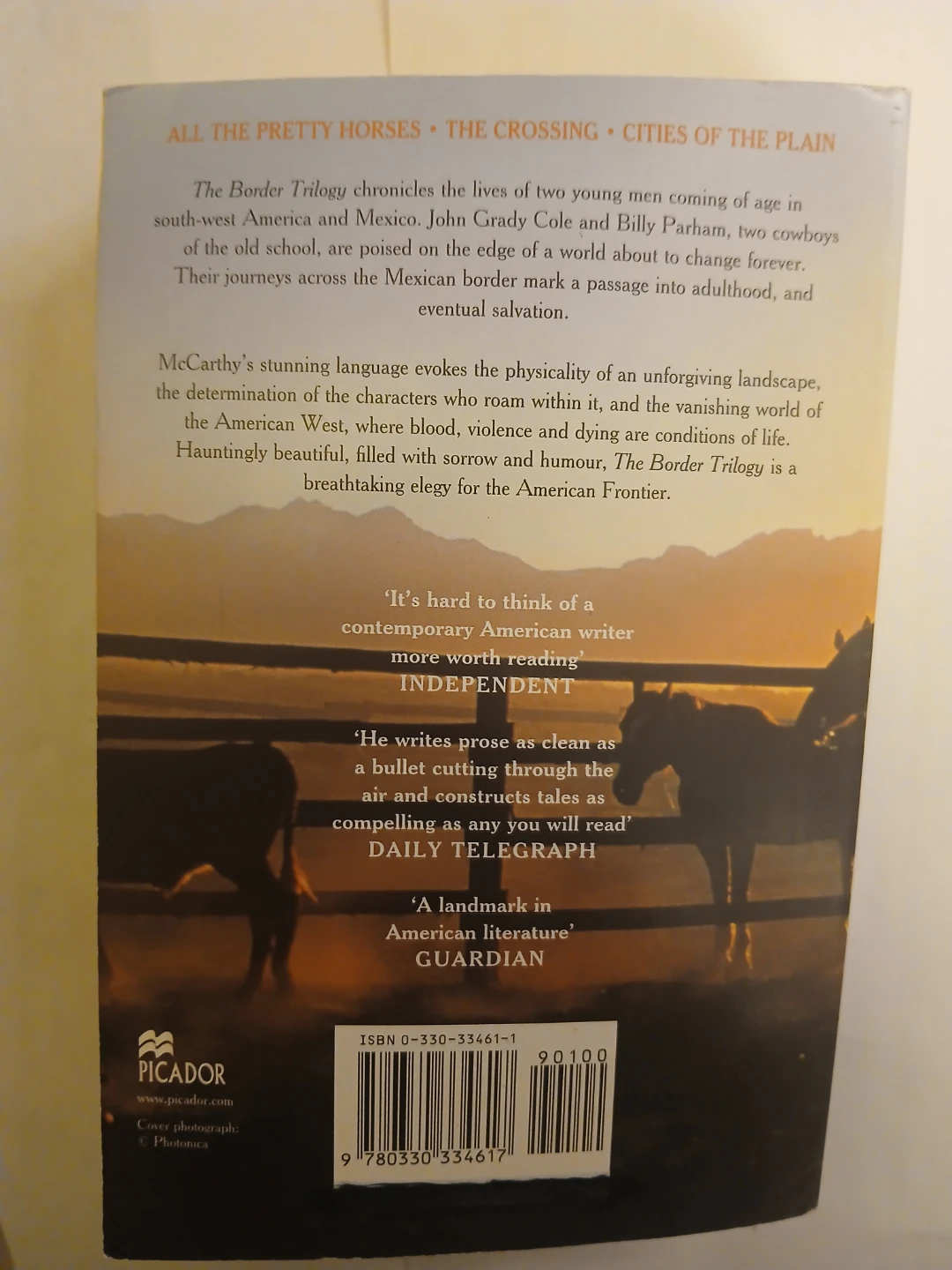 Cormac McCarthy The Border Trilogy Paperback Book - photo 2