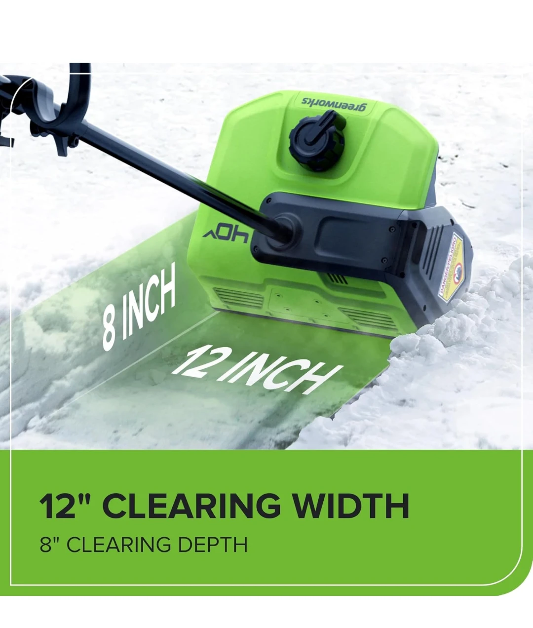 Greenworks 40V 12" Snow Shovel with Battery & Charger - photo 5