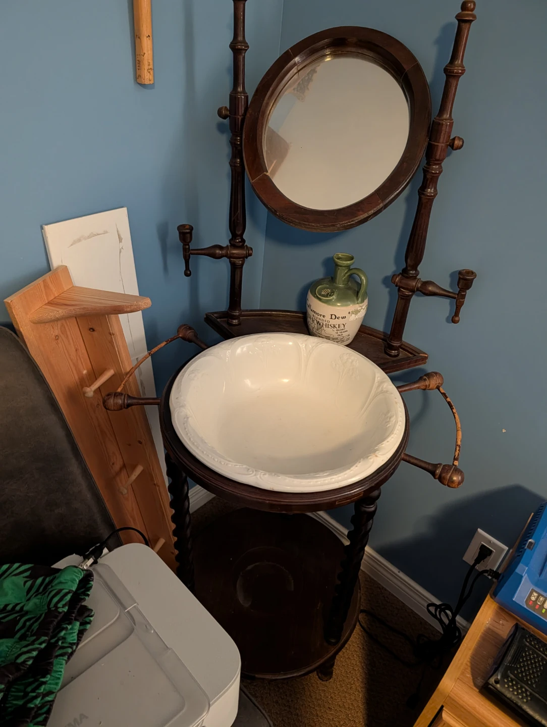 Old basin  with mirror