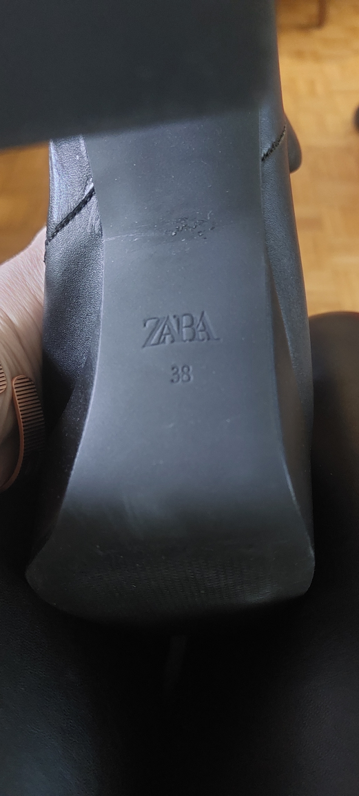 ZARA Black Platform Heeled Boots Size 38 - photo 3
