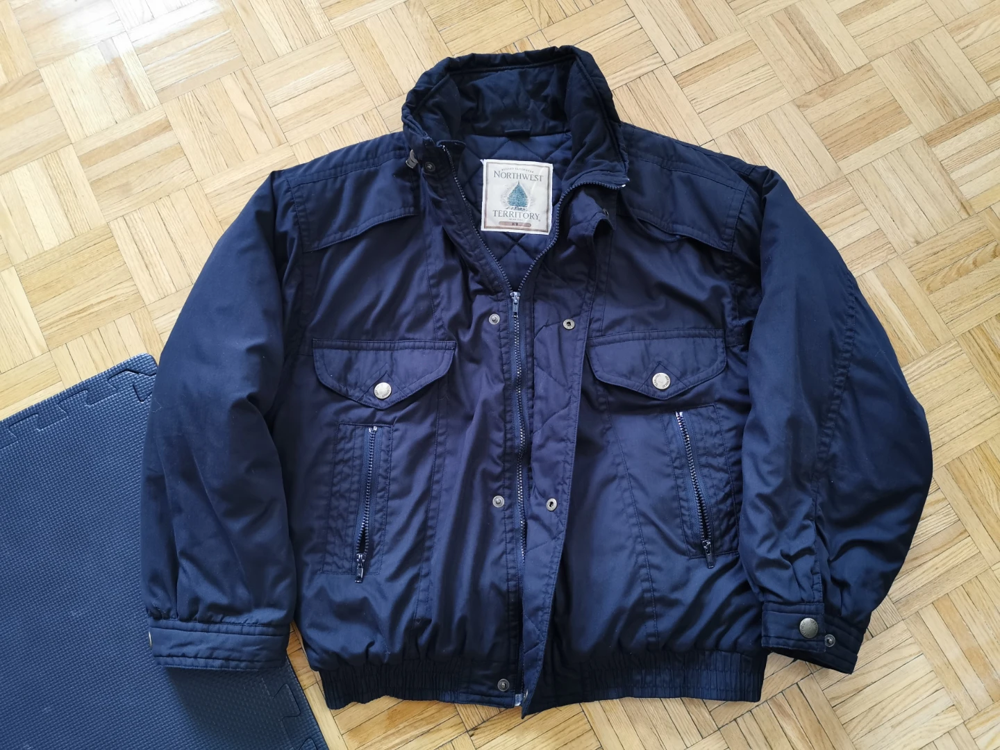 Vintage Northwest Territory Men's Bomber Black Jacket - photo 2