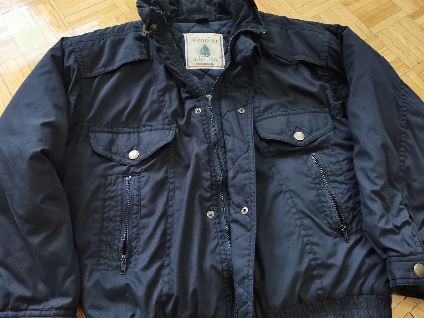 Vintage Northwest Territory Men's Bomber Black Jacket - photo 4