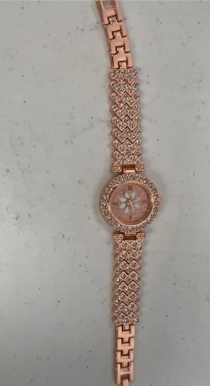 Rose Gold Crystal Watch