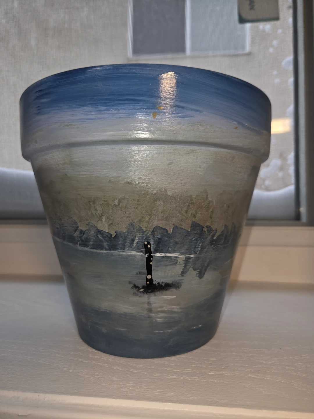 Hand-Painted Ceramic Plant Pot