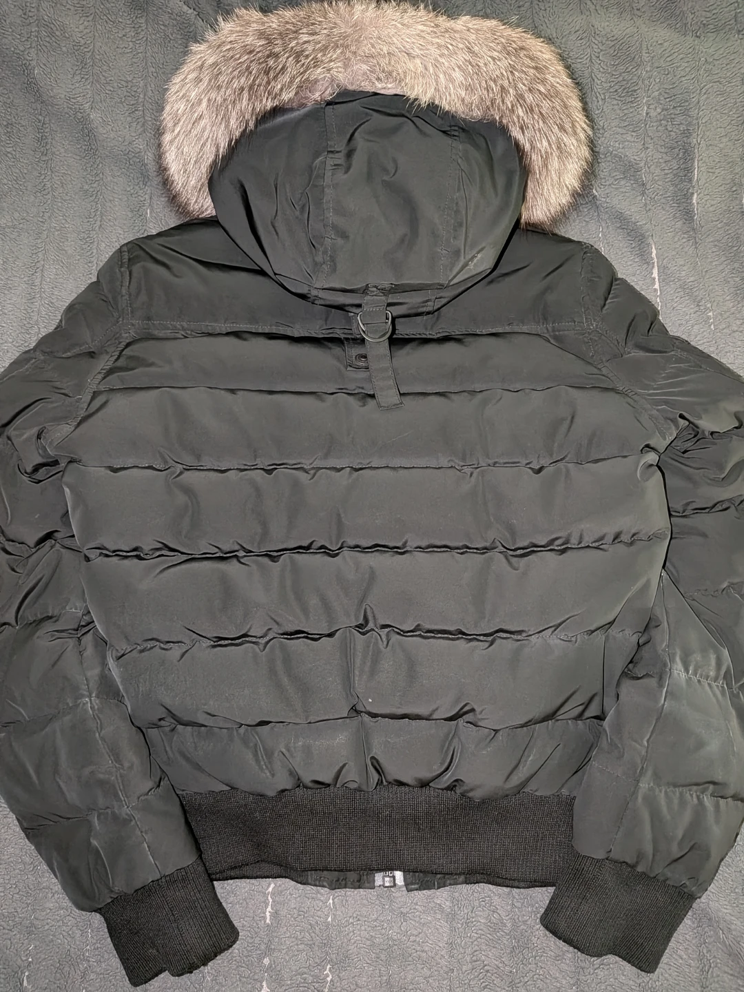 Moose Knuckles Black Bomber Jacket with Fur Hood NJ - photo 2