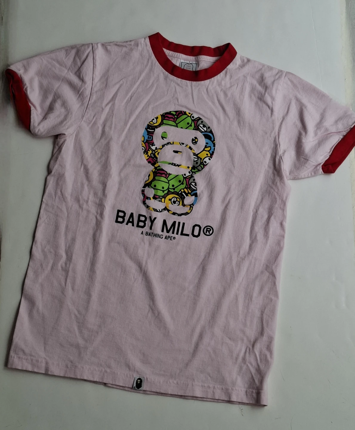 Baby Milo A Bathing Ape Pink Ringer Tee