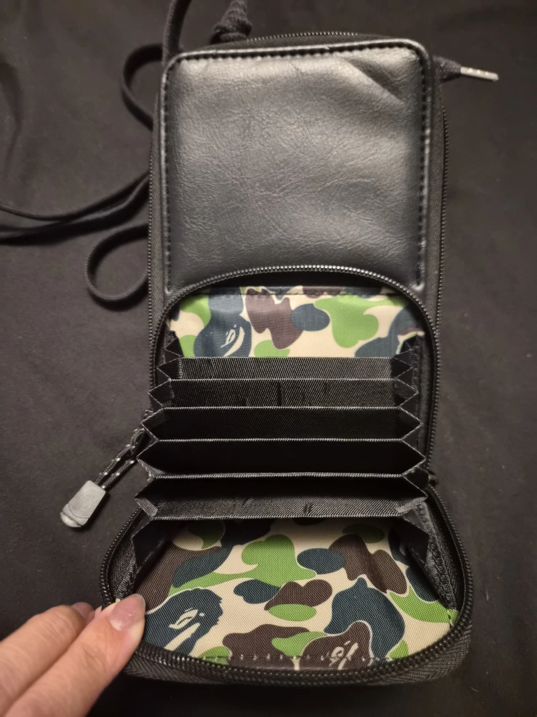 A Bathing Ape BAPE Camo Card Holder Wallet w/ Strap - photo 2