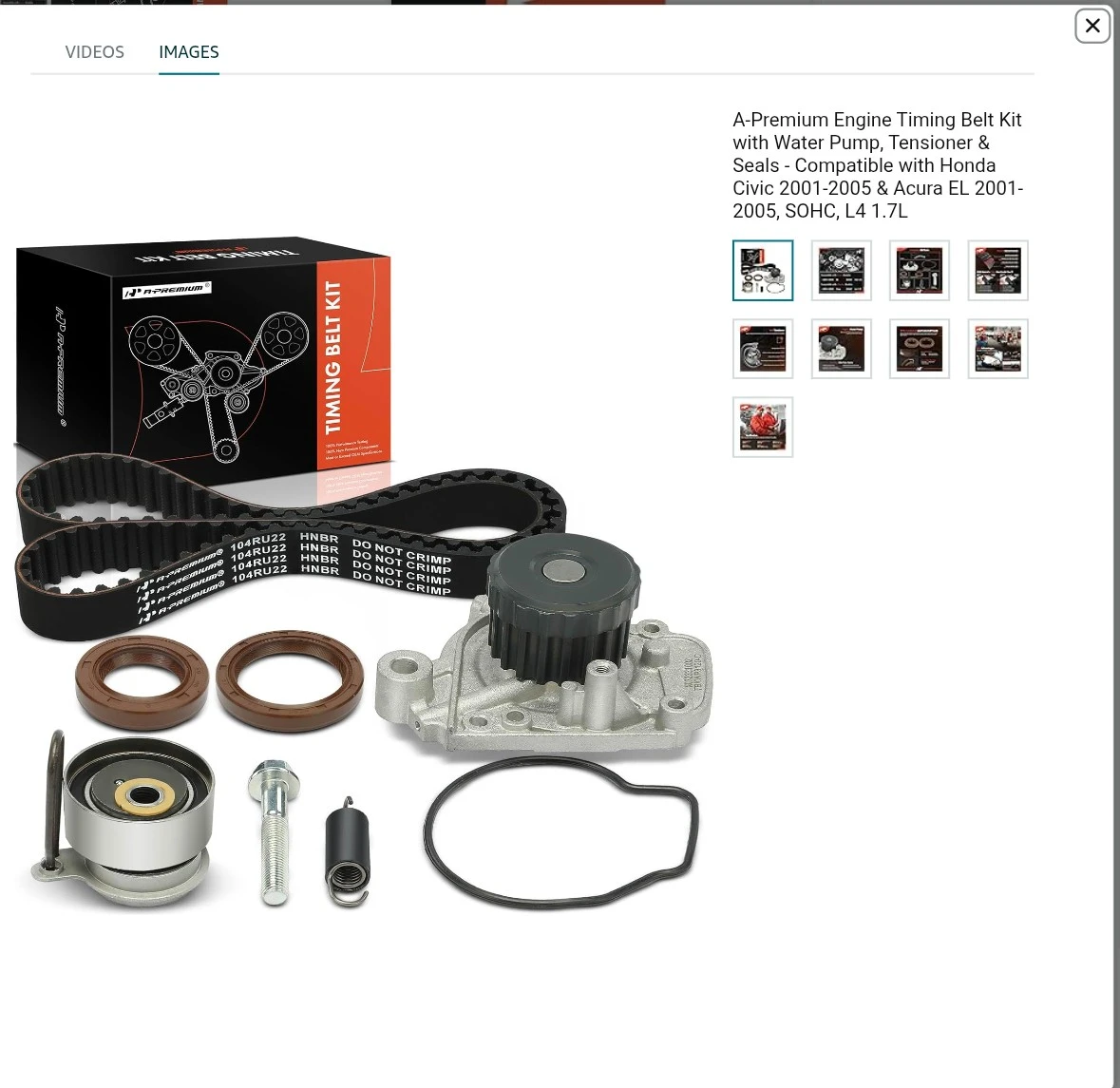 A-Premium Engine Timing Belt Kit with Water Pump