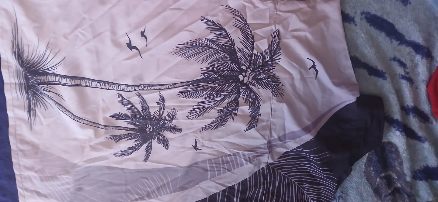 Men's 3XL Palm Tree Print Button-Up Shirt - photo 4