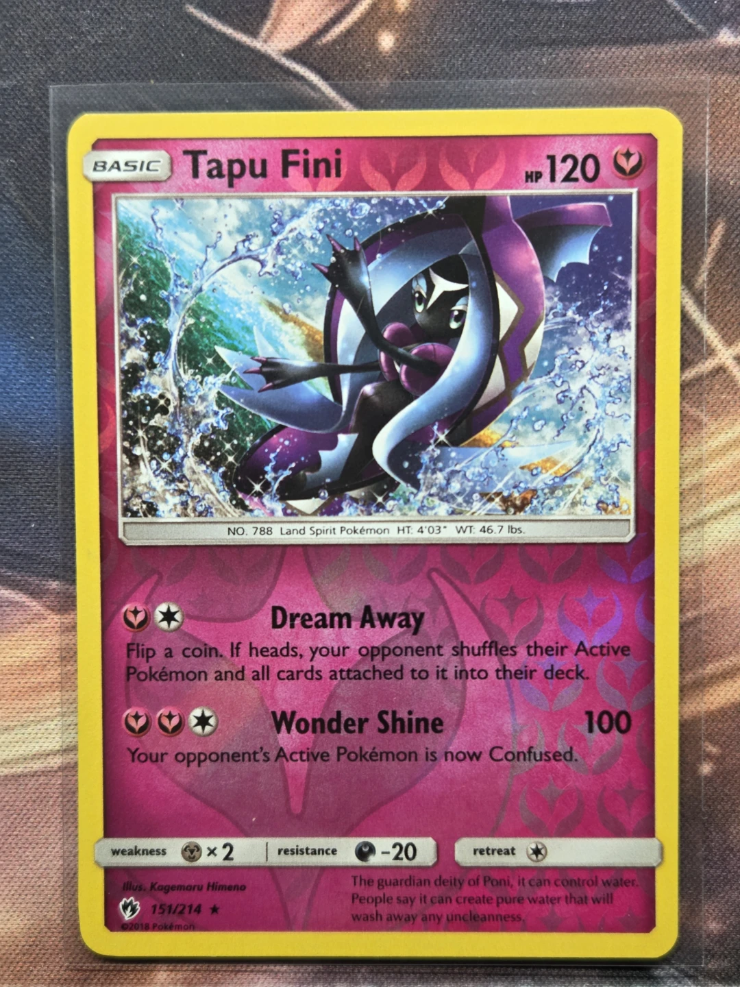 Pokemon Tcg Tapu Fini Card 151/214 Reverse Holo
