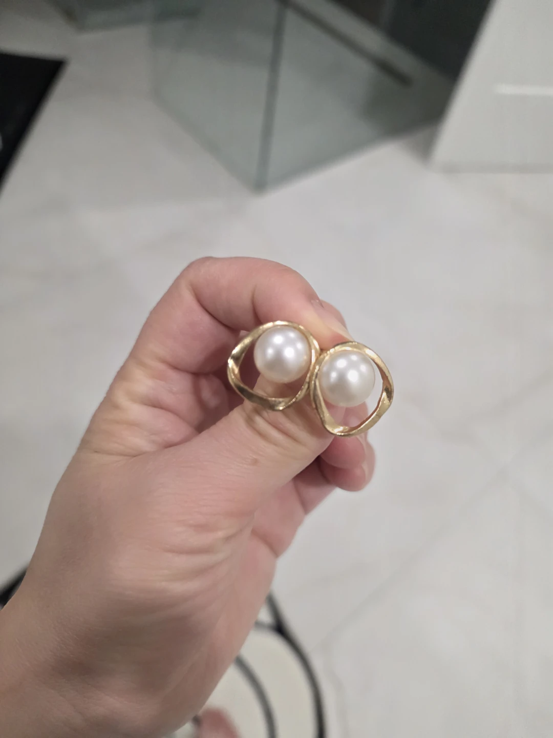 Gold-toned Pearl Earrings