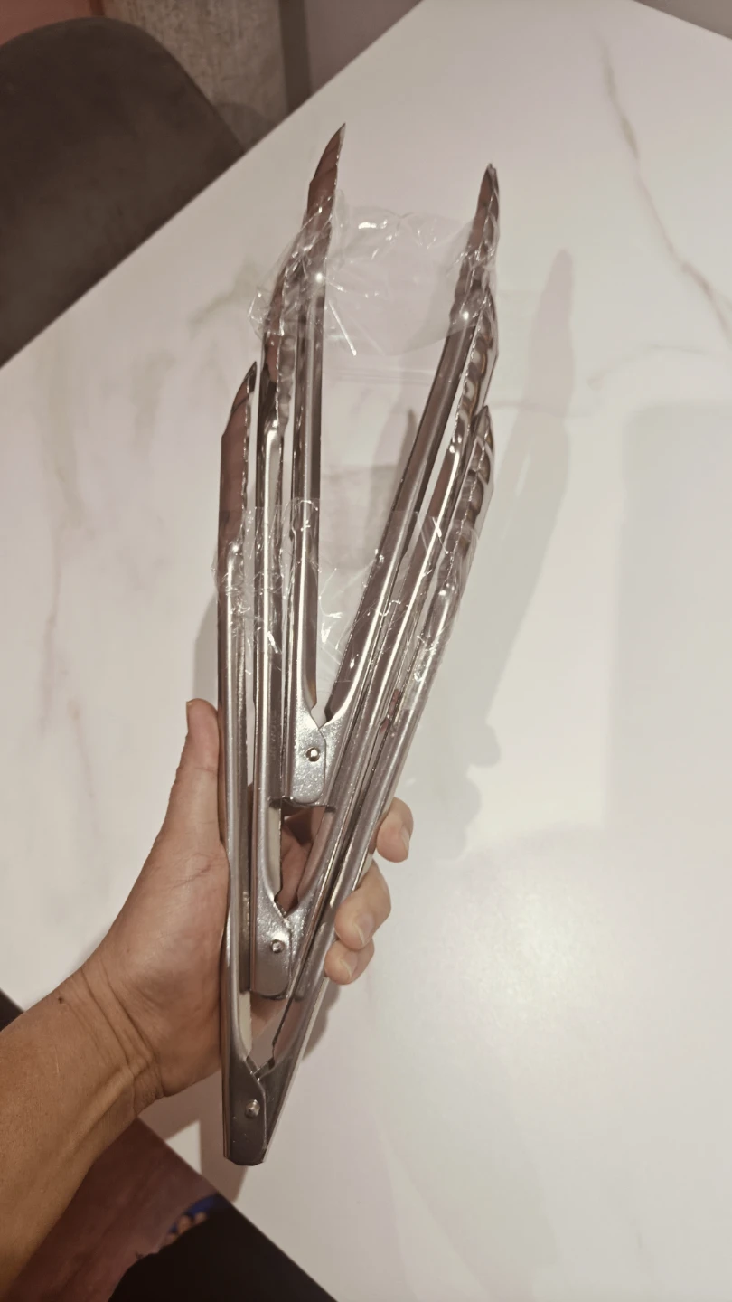 Stainless Steel Kitchen Tongs Set of 3 - photo 2