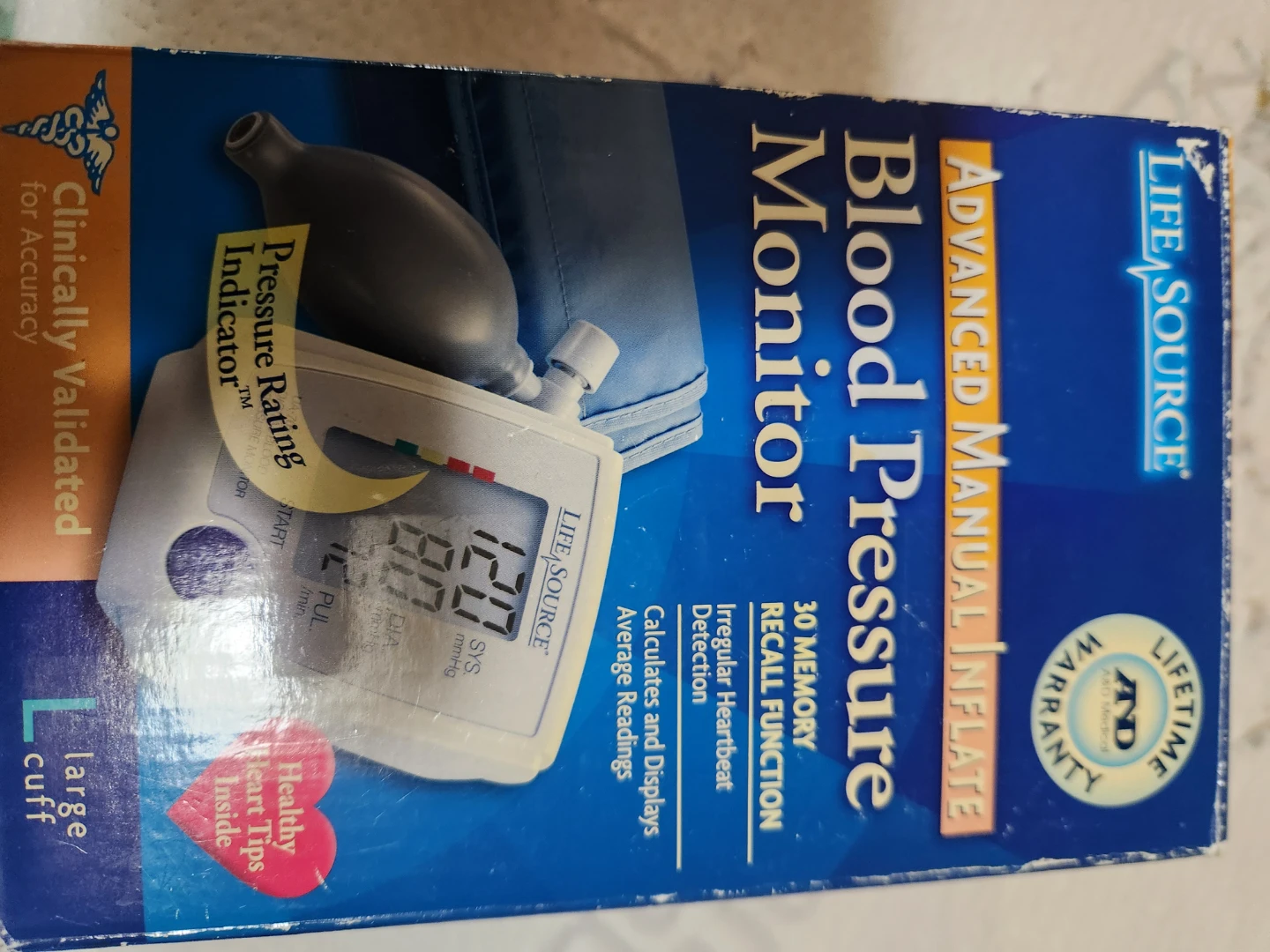 Life Source Advanced Manual Inflate Blood Pressure Monitor