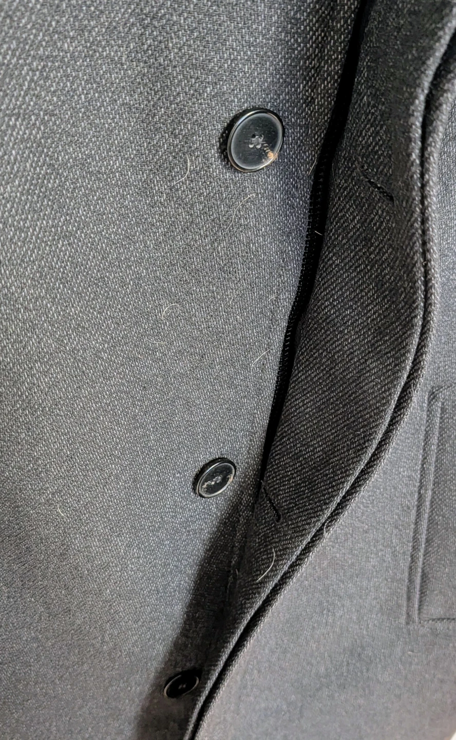 Zara Dark Grey Wool Blend Peacoat Jacket - Men's Large - photo 3