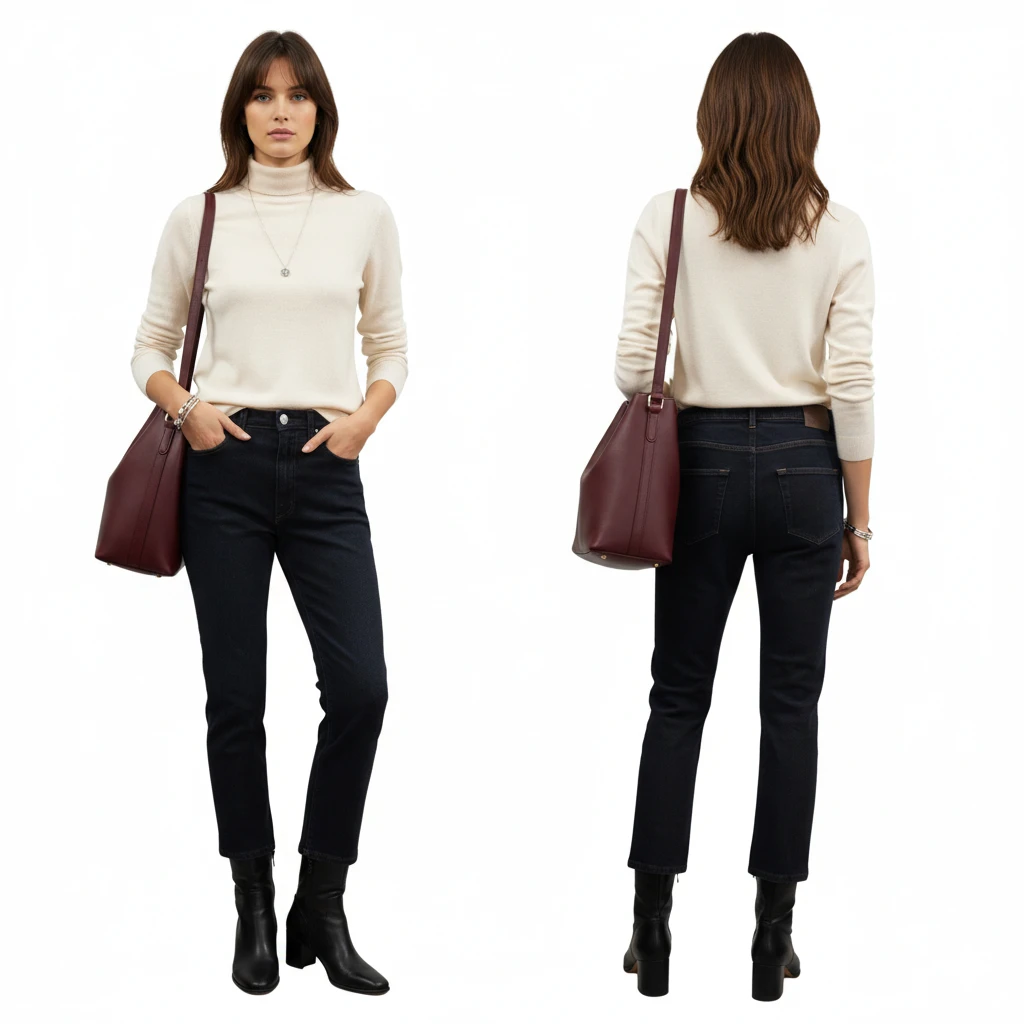 Toteme High-Rise Tailored Cropped Jeans in Dark Indigo Size 26 - photo 5