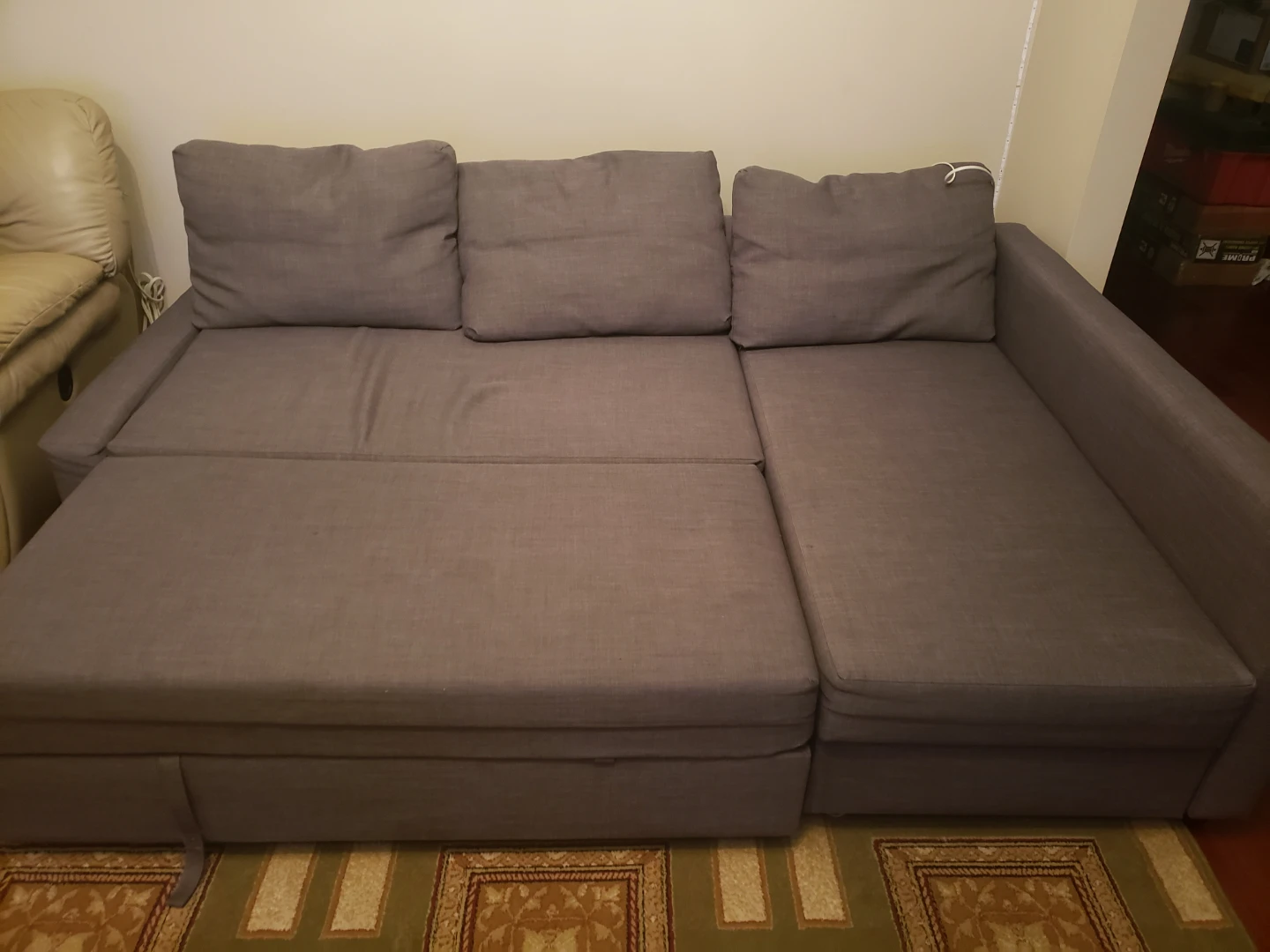 Grey Sectional Sofa Bed with Storage - photo 3